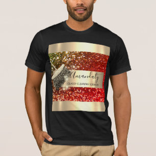 Reinigungsdienste Haushaltshaus Behaltend Gold-Gli T-Shirt