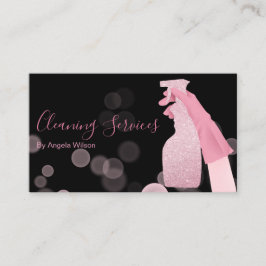 Reinigungsdienste Haushaltshilfe Glitzer Schwarz R Visitenkarte