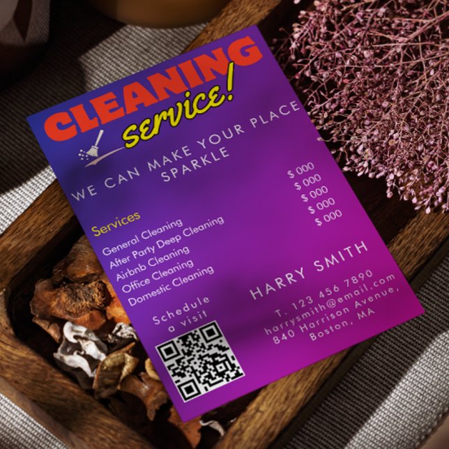 Reinigungsdienste Haushaltspreisprüfung für die Ve Einladung (Cleaning Services Maid Price Scan To Connect Invitation)