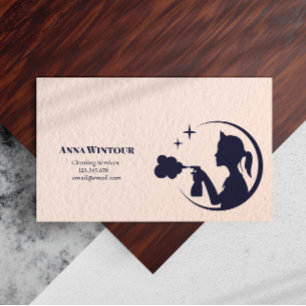 Reinigungsdienste - Hilfe mit rosa Qr-Code Visitenkarte