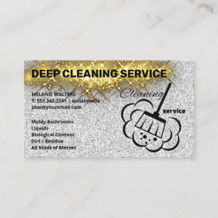Reinigungsdienste   Logo   Glitzer Sparkle Visitenkarte