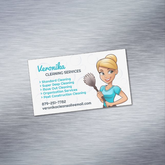Reinigungsdienste Magnetische Visitenkarte (Beispiel)