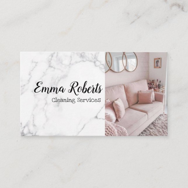 Reinigungsdienste | Maid Service Business Card Visitenkarte (Vorderseite)