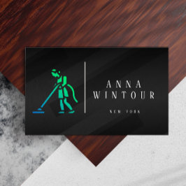 Reinigungsdienste Qr Code Moderner schwarzer Code Visitenkarte