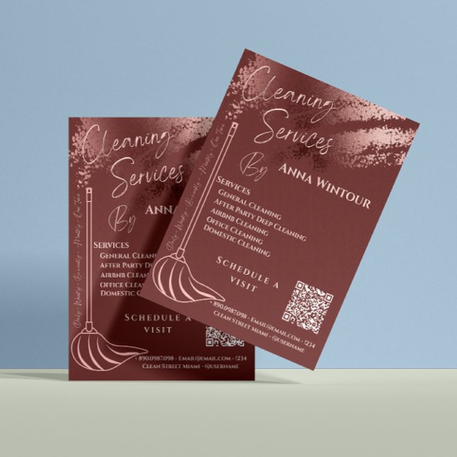 Reinigungsdienste Rose Gold-Scan zur Verbindung Flyer (Cleaning Services Rose Gold Scan To Connect Flyer)