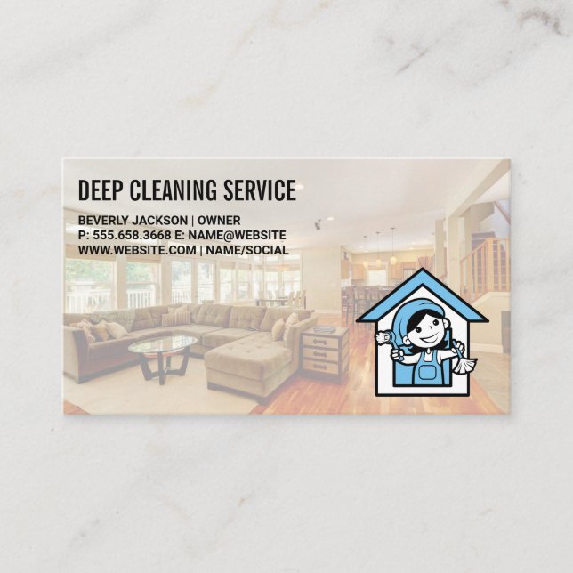 Reinigungsdienste | Wohnzimmer Visitenkarte (Vorderseite)