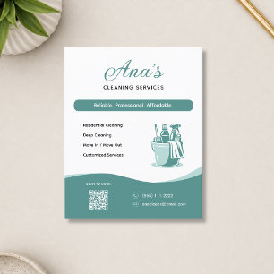Reinigungsdienstleistungen Hausreinigung Teal QR-C Flyer