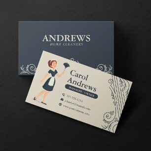Reinigungshaus Haushaltshilfe Zimmermädchen Visitenkarte