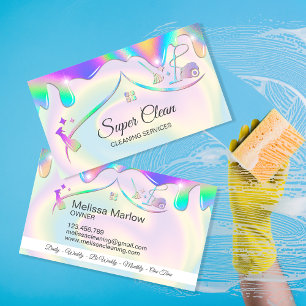 Reinigungshaus Holographic Sparkling Visitenkarte
