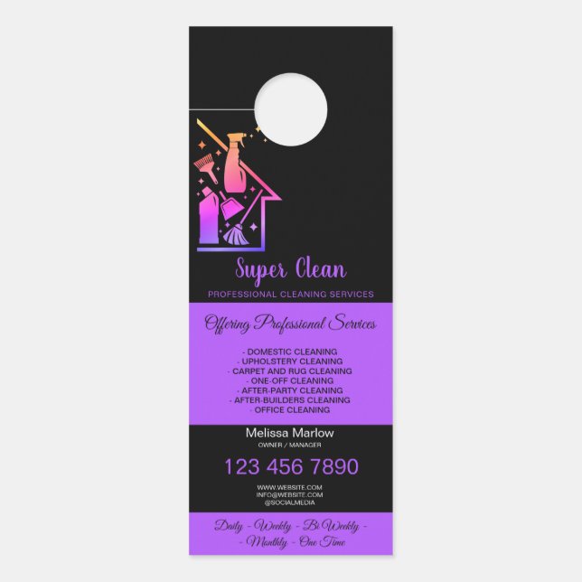 Reinigungshaus Maid Janitor Türanhänger (Vorderseite)