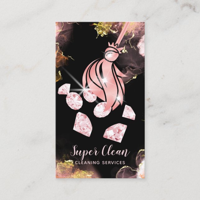 Reinigungshaus Sparkling Gold Diamonds Business Visitenkarte (Vorderseite)