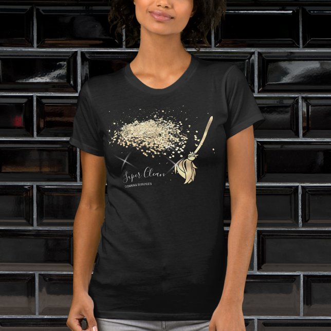 Reinigungshaus Sparkling Gold Visitenkarte T-Shirt (Von Creator hochgeladen)