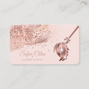 Reinigungshaus Sparkling Rose gold Business C Visitenkarte