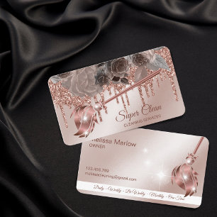 Reinigungshaus Sparkling Rose gold Business C Visitenkarte
