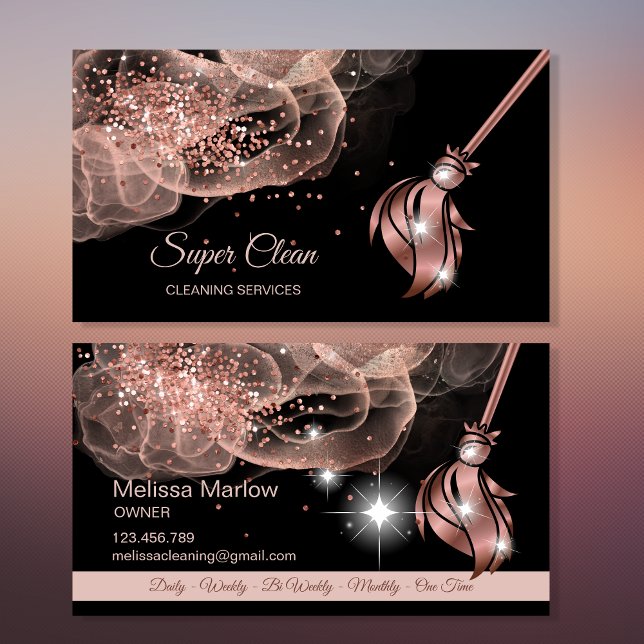 Reinigungshaus Sparkling Rose gold Business C Visitenkarte (Von Creator hochgeladen)