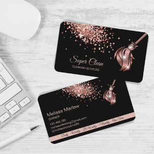 Reinigungshaus Sparkling Rose gold Business C Visitenkarte