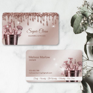 Reinigungshaus Sparkling Rose gold Business C Visitenkarte