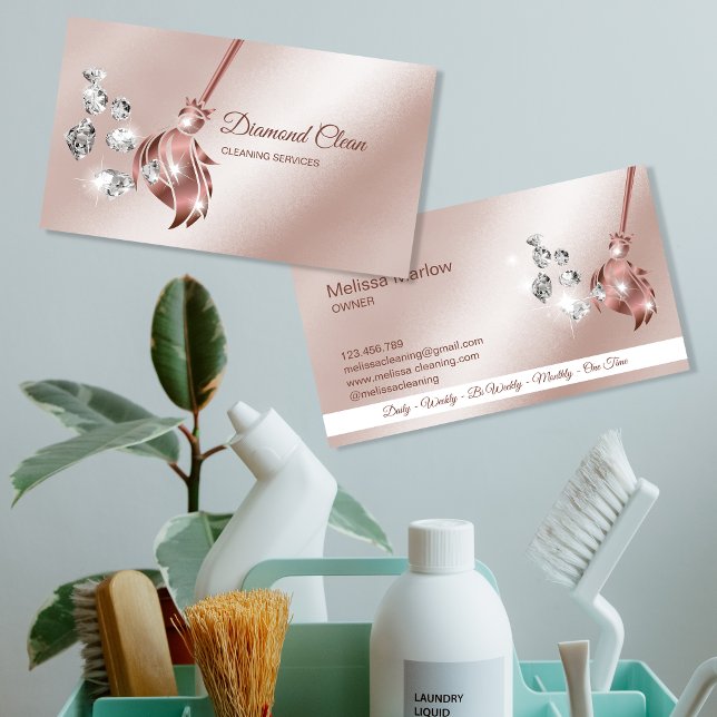 Reinigungshaus Sparkling Rose Golddiamanten Visitenkarte (Von Creator hochgeladen)