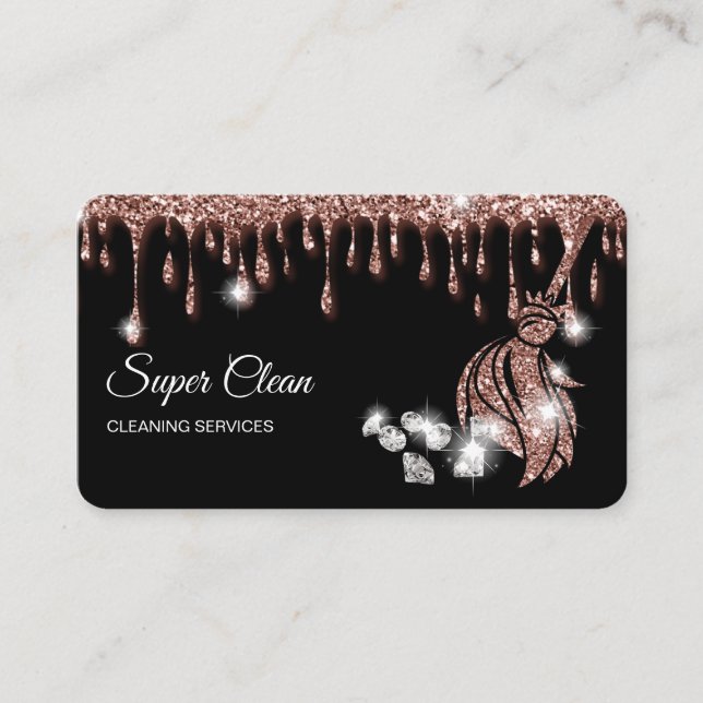 Reinigungshaus Sparkling Rose Golddiamanten Visitenkarte (Vorderseite)