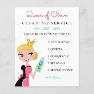 Reinigungshausmädchen-Service-Blondine-Krone-Flugb Flyer