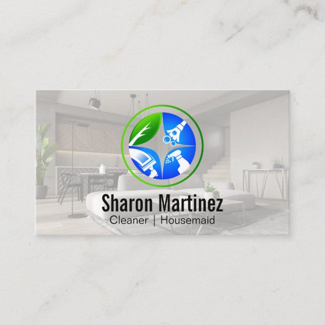 Reinigungshilfe | Reinigungsdienste im Haus Visitenkarte (Vorderseite)
