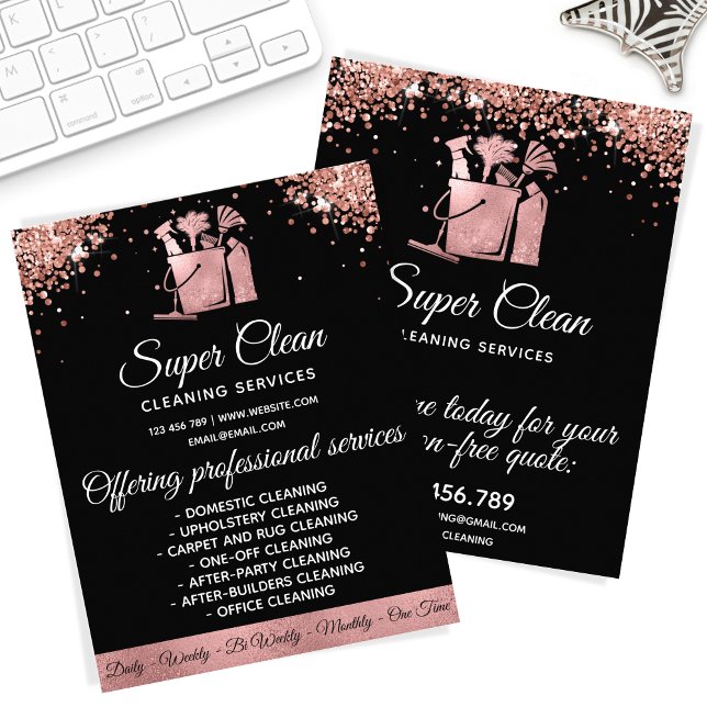 ReinigungsHouse Sparkling Rose Gold Glitzer Flyer (Von Creator hochgeladen)