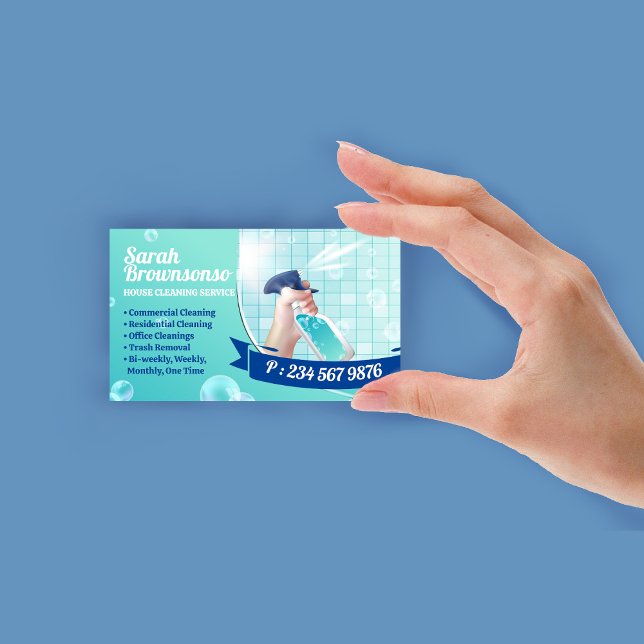 Reinigungsmittel für die grüne Marine Visitenkarte (Green Navy Cleaning Wash Spray Maid Business Card)