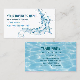 Reinigungsservice Business Card für den Wasserschl Visitenkarte