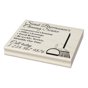 Reinigungsservice Business Card Janitorial Maid Gummistempel