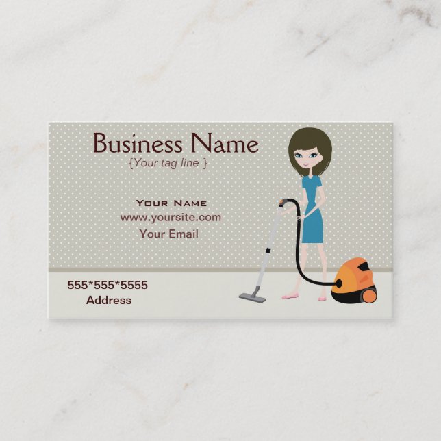 Reinigungsservice Business Card Visitenkarte (Vorderseite)