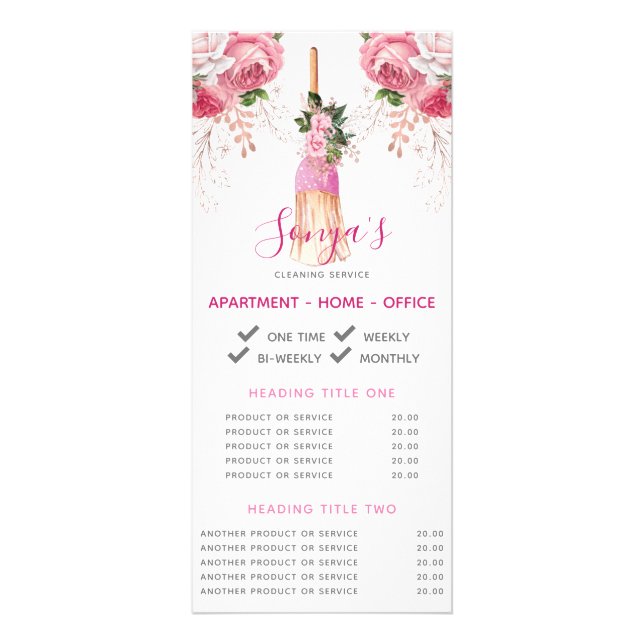 Reinigungsservice Business Promotionraum Werbekarte (Vorne)