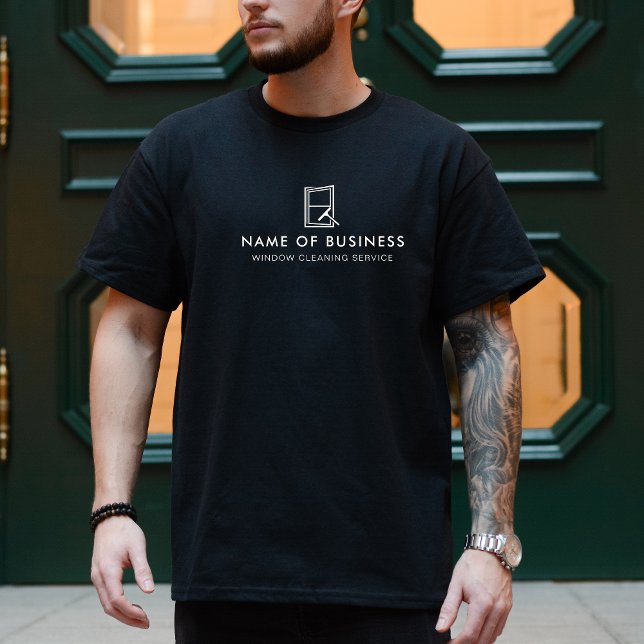 Reinigungsservice für berufliche Logofenster T-Shirt (Von Creator hochgeladen)