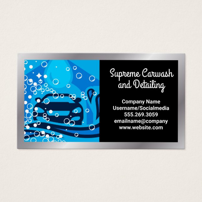 Reinigungsservice für Car Wash-Logos | Blasen (Vorderseite)