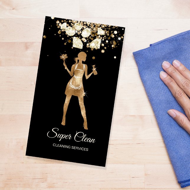 Reinigungsservice für Haushaltshilfe beruflich Visitenkarte (Von Creator hochgeladen)