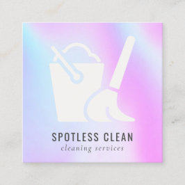 Reinigungsservice für holografische Eimer Quadratische Visitenkarte