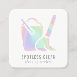 Reinigungsservice für holografische Eimer Quadratische Visitenkarte