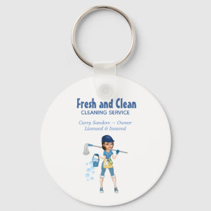 Reinigungsservice für niedliche Cartoon Haushaltsh Schlüsselanhänger