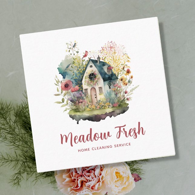Reinigungsservice für niedliche Haustiere Quadratische Visitenkarte (Von Creator hochgeladen)