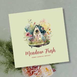 Reinigungsservice für niedliche Haustiere Quadratische Visitenkarte