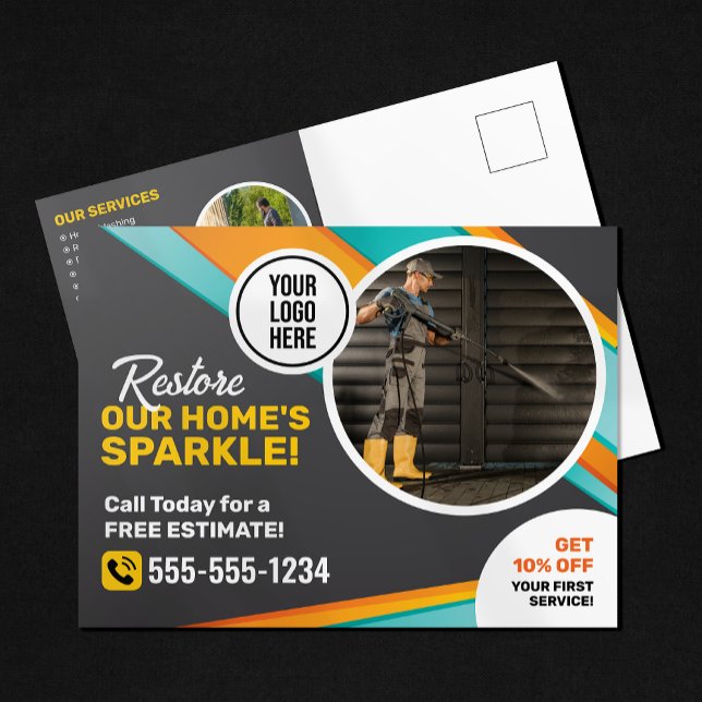 Reinigungsservice für Power- unter Druck Postkarte (Von Creator hochgeladen)
