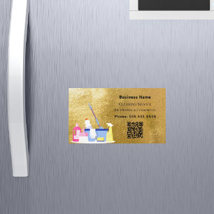 Reinigungsservice Gold QR-Code Magnetische Visitenkarte