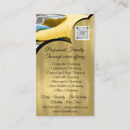 Reinigungsservice-Haus Behalte QRCode-Foto-Gold Visitenkarte