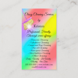 Reinigungsservice Haus Behaltend QRCode-Logo rosa Visitenkarte