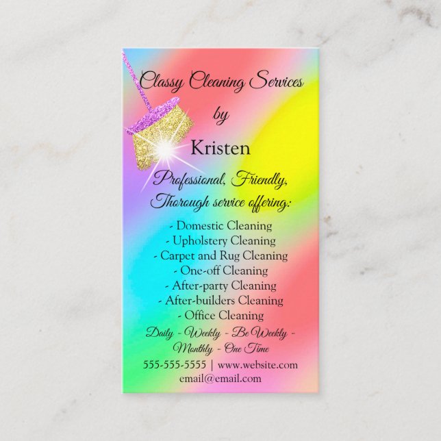 Reinigungsservice Haus Behaltend QRCode-Logo rosa Visitenkarte (Vorderseite)