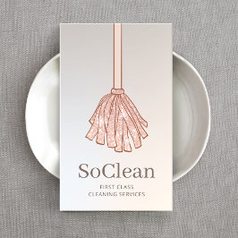 Reinigungsservice Haushaltshilfe Rose Gold Glitzer Visitenkarte