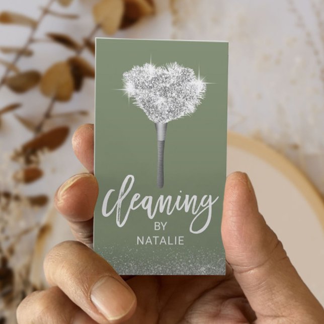 Reinigungsservice im Haus Grüne Haushaltshilfe Visitenkarte (Von Creator hochgeladen)