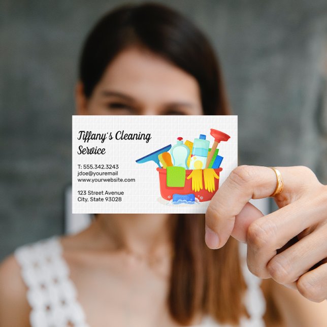 Reinigungsservice im Haus | Reinigungsmittel Visitenkarte (Von Creator hochgeladen)