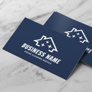 Reinigungsservice Minimalistisch Navy Blue Visitenkarte