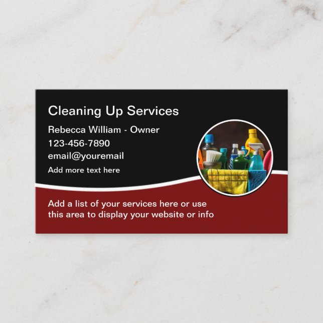 Reinigungsservice Moderne Vorlage für Visitenkarte (Vorderseite)