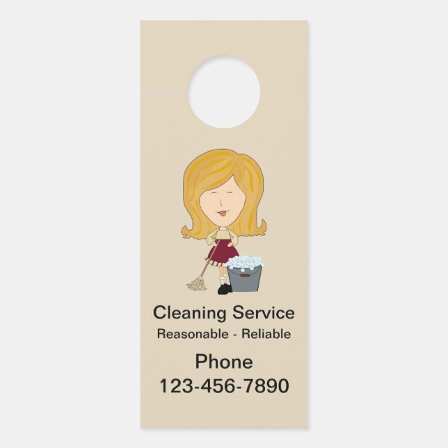 Reinigungsservice - Nachbarschaftswerbung Türanhänger (Vorderseite)